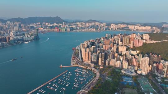 航拍香港东区海景