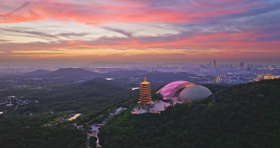 航拍南京牛首山风景区