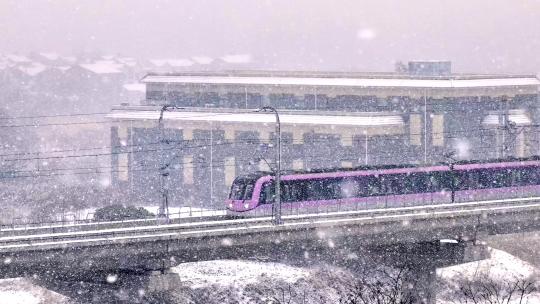 城市雪景/地铁/交通/空镜