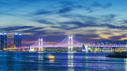 长江大桥夜景延时