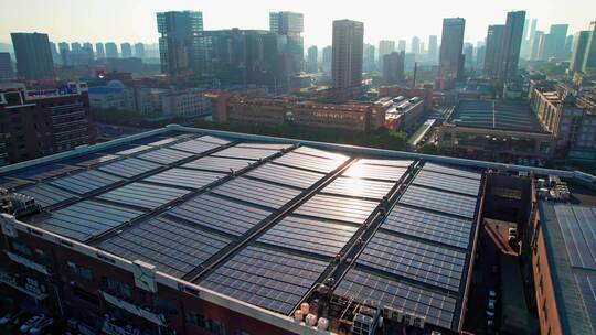 城市屋顶太阳能板光伏 太阳能 新能源