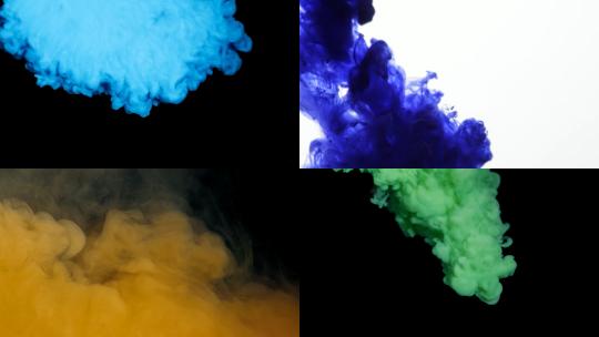 【合集】彩色颜料艺术碰撞融合混合流动视频素材模板下载