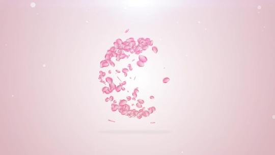 粉色花瓣揭示logo动画片头AE视频素材教程下载