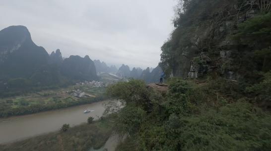 fpv穿越机航拍桂林风光漓江山水风景