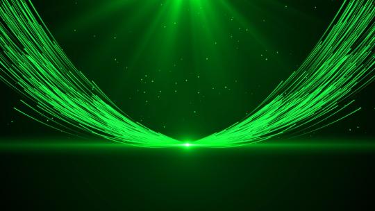 4k绿色粒子光线晚会背景AE模板