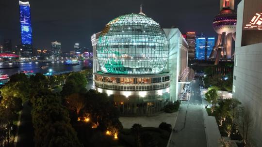 上海国际会议中心夜景航拍