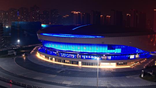 陕西西安曲江竞技中心丝路电影节视频素材模板下载