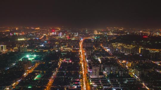 湖南长沙城市夜景灯光秀航拍移动延时