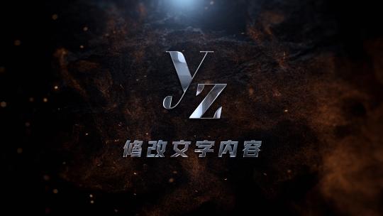 4K黑金火焰流体喷涌而过出现企业标志logo