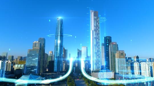 智慧城市，科技感互联网5G大数据4kAE