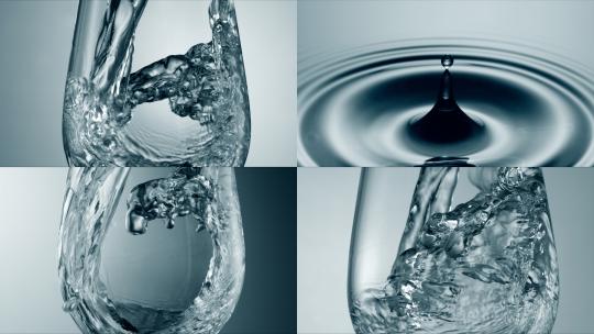 白酒倒酒酒液高脚杯酒文化水滴酒花