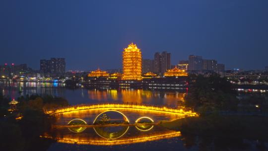 眉山远景楼夜景航拍合集