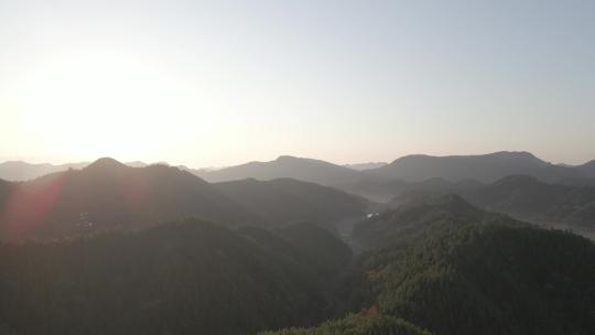 航拍风景日出大山云海旅游风光江西景德镇