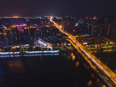 衡阳市公铁大桥航夜景拍延时