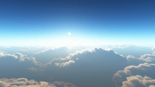 907_在一个晴朗的日子里，在云层上飞行