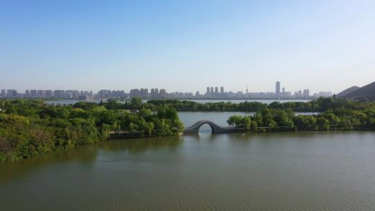 徐州云龙湖云龙山城市航拍  云龙八景 春季