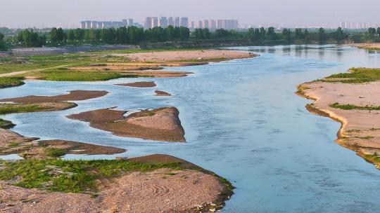 渭河湿地 两岸风光自然环境