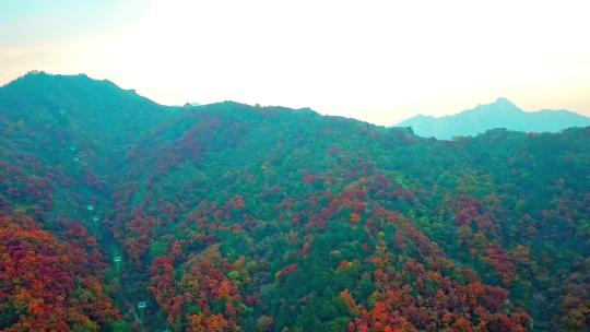 航拍北京慕田峪长城深秋秋季景色