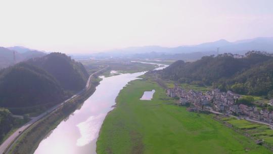 4k航拍浙江杭州千岛湖沿岸风光