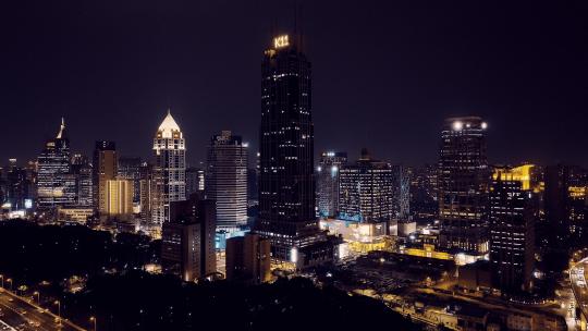 上海浦西夜景航拍