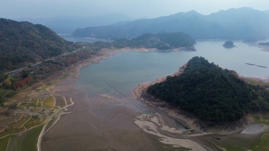 浙江奉化溪口亭下湖风光航拍