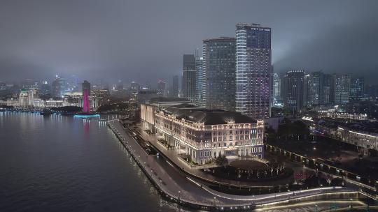 上海城市风光世界会客厅建筑夜景