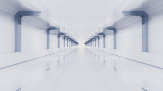 白色未来感隧道3D渲染