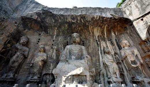 升格河南洛阳龙门石窟 庐舍那大佛 奉先寺