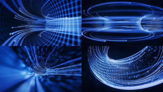 流动的粒子与线条3D渲染合集高清在线视频素材下载