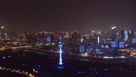 航拍武汉夜景