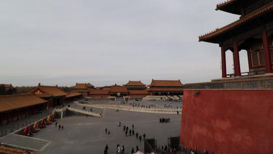 北京故宫博物院紫禁城侧楼全景