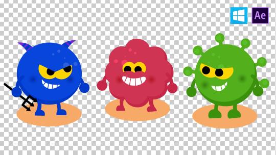 卡通病毒动画元素