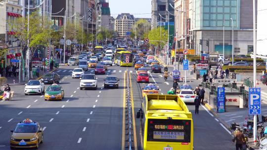 中国哈尔滨市区街道视频素材模板下载