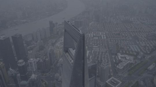 上海中心大厦观光厅俯拍上海