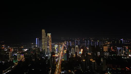 长沙国金中心夜景视频素材模板下载