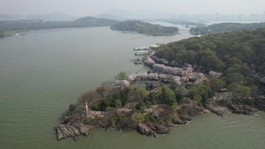 原创航拍江苏无锡太湖鼋头渚风景区自然风光