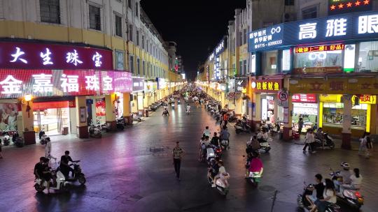 北流市步行街夜景航拍