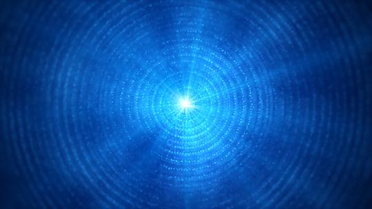 唯美优雅蓝色螺旋粒子圆圈粒子光线旋转视频