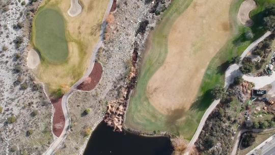 高尔夫球场上空拍摄视频素材模板下载