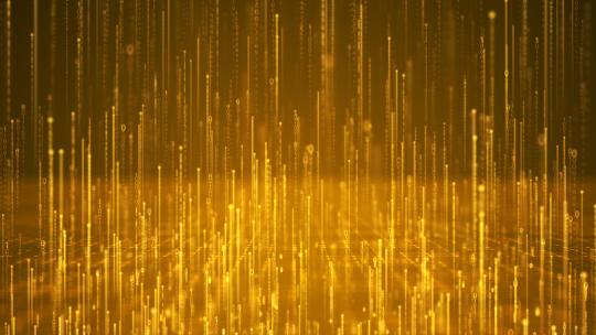豪华金色科技数字粒子代码光线条纹背景视频