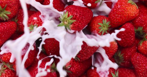 水果 牛奶草莓视频素材