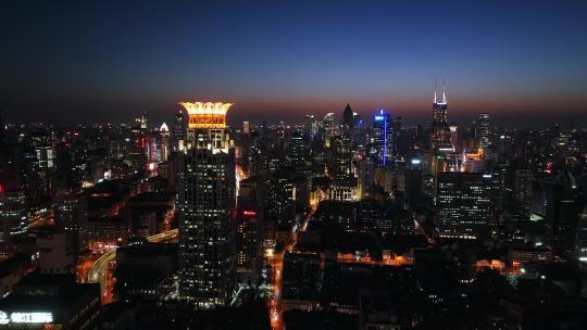 上海陆家嘴金融城东方明珠外滩夜景航拍4K