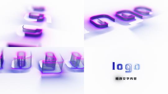 4k明亮干净三维企业logo炫彩线条演绎高清AE视频素材下载