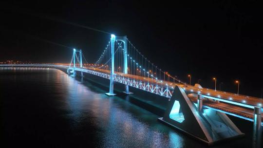 夜晚跨海大桥 夜晚大连城市