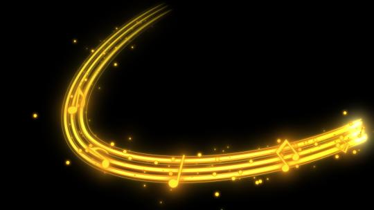 带通道 唯美金色音符光线 生长光线