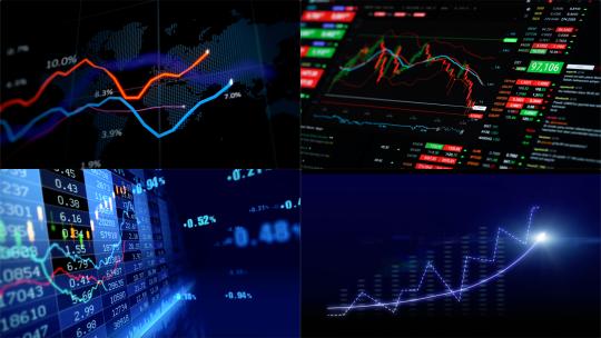 【合集】金融证券折线走势图视频素材模板下载