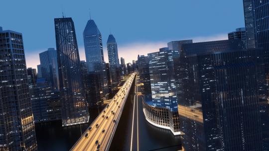 科技未来智慧城市穿梭片头视频素材模板下载