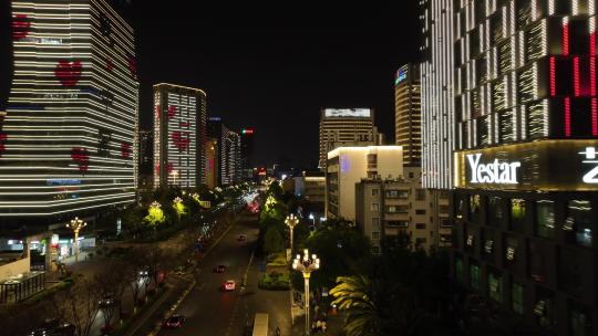 昆明城市夜景灯光秀航拍