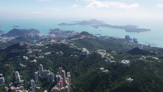 香港太平山顶航拍大景