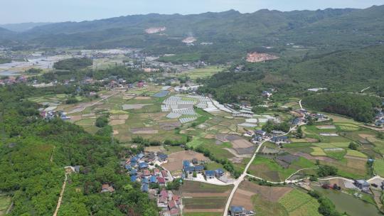 美丽乡村田园农业种植农田航拍